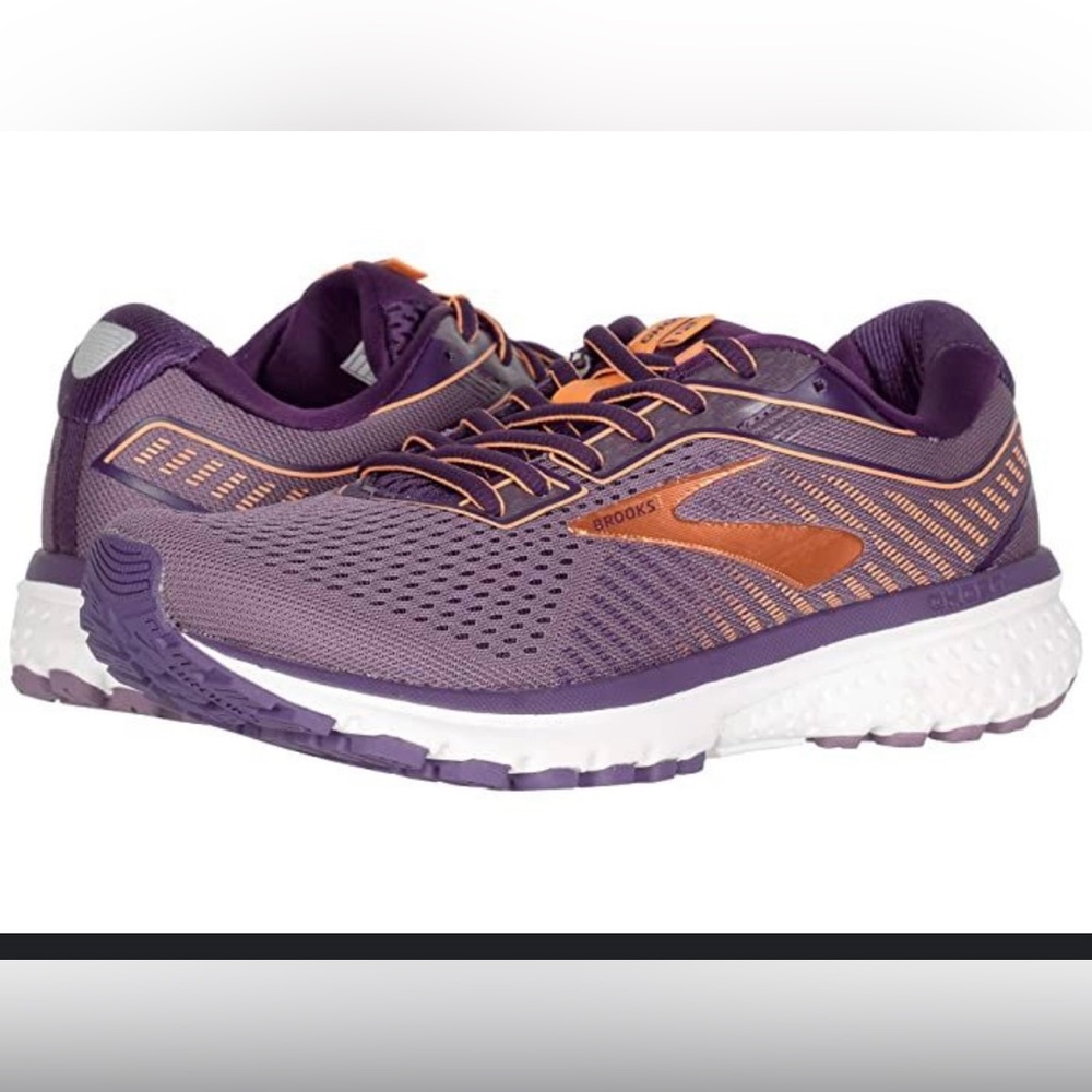 Brooks Ghost 12 Purple Apricot Sneakers with Cushioned Soles Sz 10